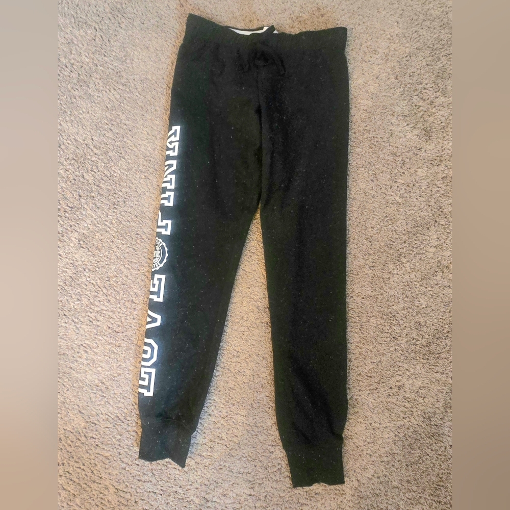 PINK Victoria's Secret Black Joggers with White Accents - Picture 6 of 9